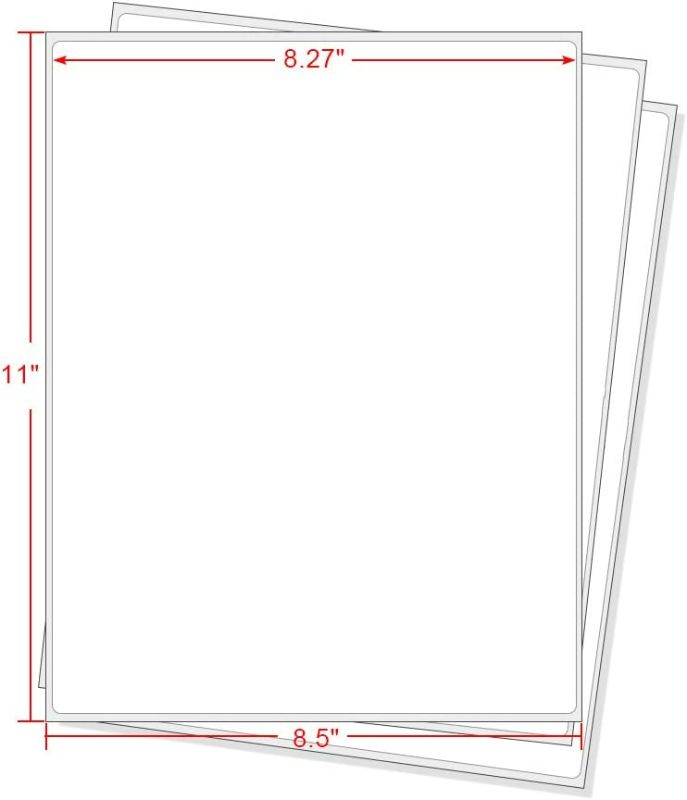 Photo 3 of Full Sheet Address Shipping Labels - 8-1/2" x 11" - 100 Labels