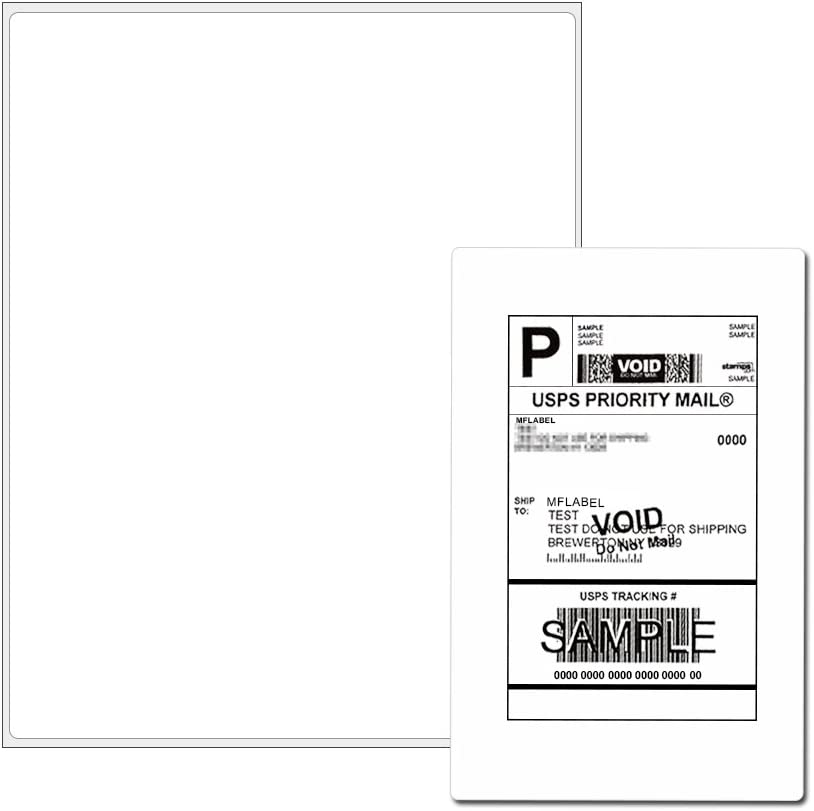 Photo 2 of Full Sheet Address Shipping Labels - 8-1/2" x 11" - 100 Labels