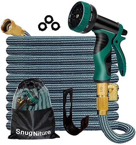 Photo 1 of 100ft Expandable Garden Hose, Lightweight Water Hose with 10 Function Nozzle, Superior Strength 3300D No-Kink Expanding Pipe for Watering and Washing