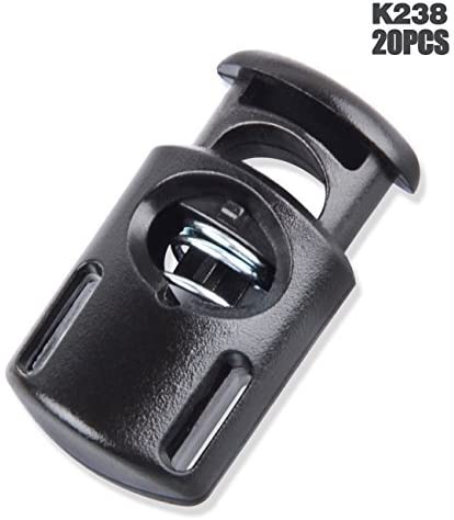 Photo 1 of (2 pack) DYZD Plastic Cord Locks End Spring Stop Toggle Stoppers Multi-Colour (20PCS, Black)