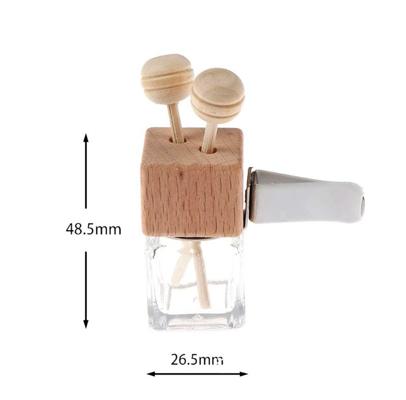 Photo 3 of 10 Pack,8ml Clear Glass Car Air Freshener Perfume Clip Diffuser,Empty Essential Oil Perfume Vials Diffuser Vent Outlet,Thick Glass Ornament With Wooden Caps,FREE Funnel,Dropper