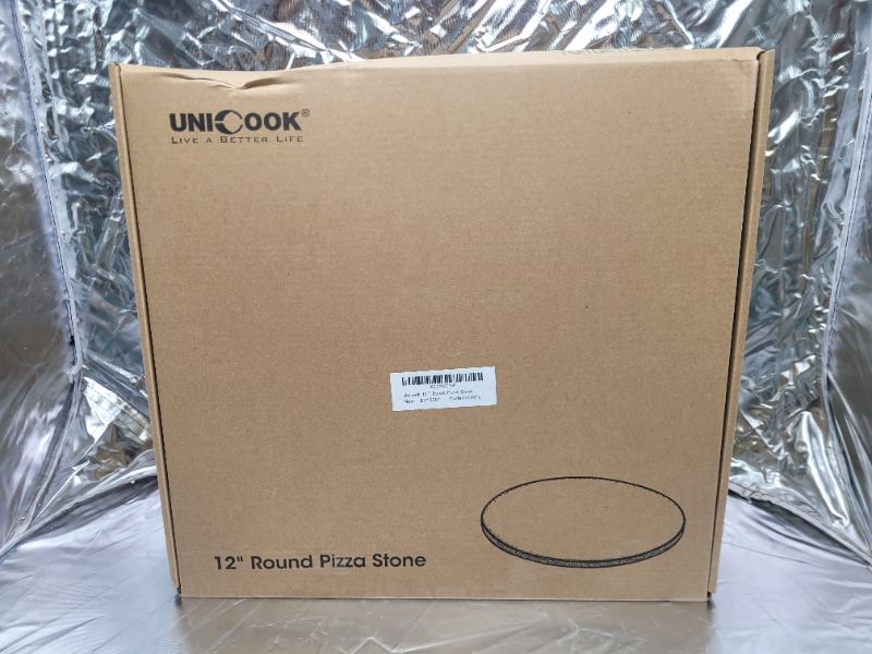 Photo 4 of Unicook 12 Inch Round Pizza Stone, Heavy Duty Cordierite Pizza Grilling Stone, Bread Baking Stone for RV Oven, Grill and Toaster Oven, Ideal for Baking Crisp Crust Pizza, Bread, Cookies and More