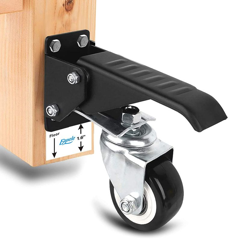 Photo 1 of Eapele Workbench Casters Set of 4, Heavy Duty Steel Retractable Wheels, Capacity 600lbs, 360°Rotation Silent and Smooth Rolling