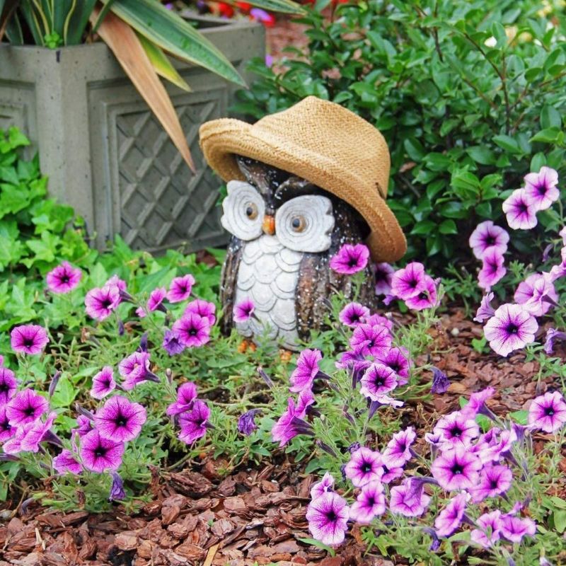 Photo 2 of ARTICTERN Owl Statue Home Decor Gifts, Halloween Funny Outdoor Garden Owl Decor, Light Up Your Outdoor Figurines Patio, Lawn,Yard, Resin Figurines, Home Decorations Ornaments and Gifts (Owls Son 10IN Medium)