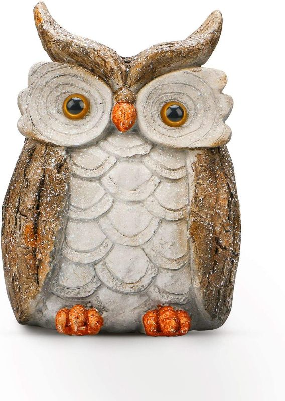 Photo 1 of ARTICTERN Owl Statue Home Decor Gifts, Halloween Funny Outdoor Garden Owl Decor, Light Up Your Outdoor Figurines Patio, Lawn,Yard, Resin Figurines, Home Decorations Ornaments and Gifts (Owls Son 10IN Medium)