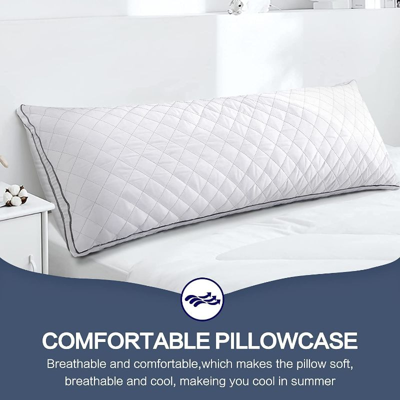 Photo 1 of Luxury Full Body Pillow? Polyester Bed Pillows?Adjustable Soft Body Pillow,Suitable for Various Postures Sleeping Pillows, 20 Inches x 54 Inches (White)