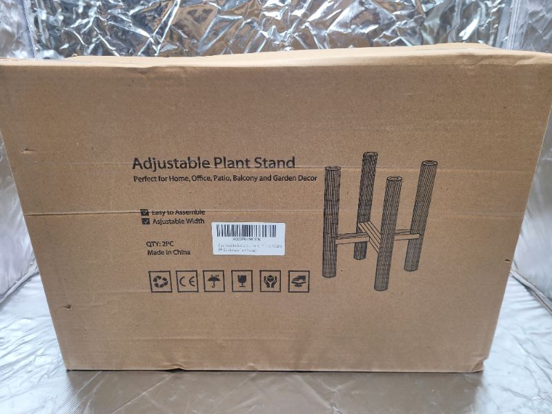 Photo 3 of Plant Stand Pack of 2, Stackable & Adjustable Plant Stands Indoor, 2 Tier Indoor Plant Stand Tall 30'', Corner Plant Stand Indoor & Modern Plant Stands Indoor for 8-12'' Pots (White)