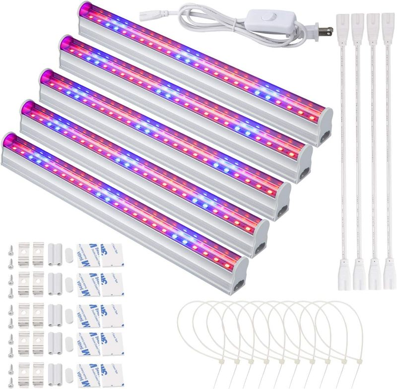 Photo 1 of HOPLOM LED Grow Light Bars, Plant Grow Lamp for Indoor Plants with Red/Blue Spectrum 11.5 Inches Growth Light Strip with US Plug Switch Wire + Cables for Greenhouse Plant Grow Shelf (Pack of 5) ¡