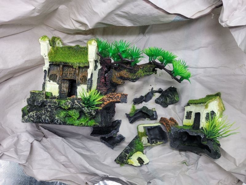 Photo 4 of Hamiledyi Aquarium House Decorations Resin Fish Hideout Hut Betta Cave Rock Landscape Ornament Environments Asian Cottage with Bonsai and Mossy for Aquariums, Fish Tank, Garden
Brand: Hamiledyi