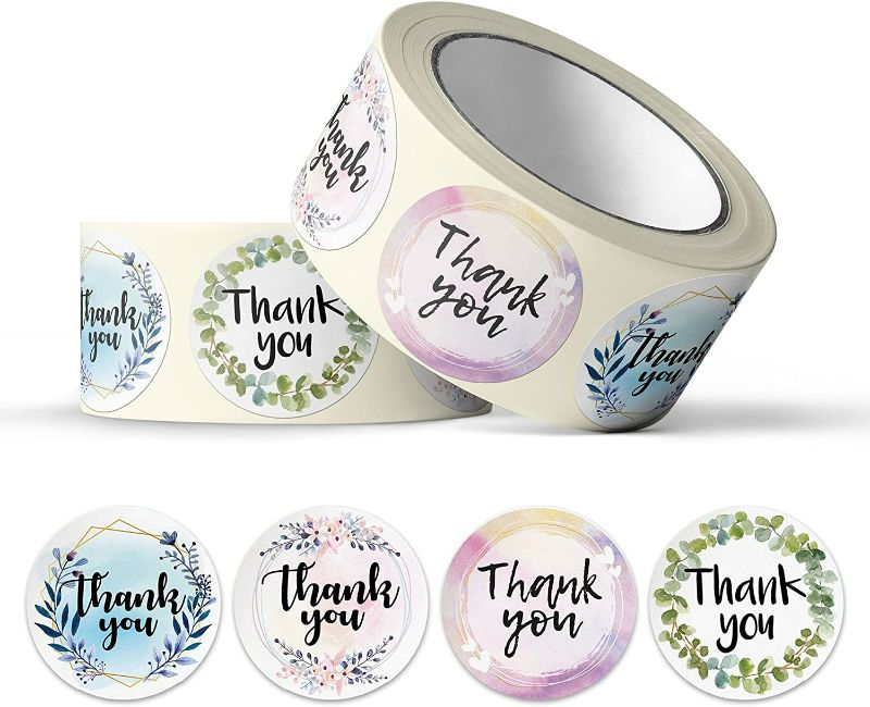 Photo 1 of Pebble Pip Thank You Stickers Small Business Stickers 1.5" (500)- Thank You Stickers Roll, Wedding Stickers for Envelopes, Baby Shower Stickers, Bridal Shower Favors, Thank You Labels Small Business