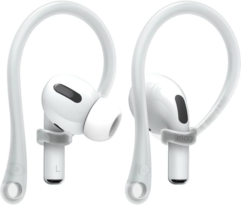 Photo 1 of elago AirPods Pro Ear Hooks for Apple AirPods Pro, AirPods Pro 2nd Gen, AirPods 3rd, AirPods 1 & 2 (White) - AirPods EarHooks hold your AirPods securely, Great for fitness activities