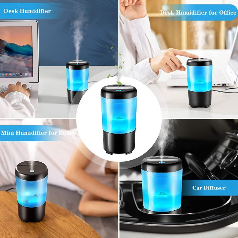 Photo 2 of One Fire Car Diffuser Desk Humidifiers for Office, 7 Colors Car Diffusers for Essential Oils Mini Car Humidifier, Portable Humidifiers for Travel Humidifiers, Car Oil Diffusers for Essential Oils