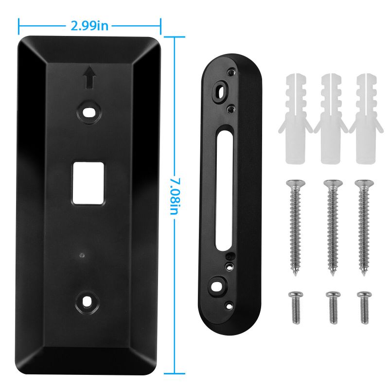 Photo 2 of HOLACA Vinyl Siding Wall Plate & 35 Degree Wedge Angle Mount for Nest Video Doorbell,Adjustment Adapter Mounting Plate Bracket Wedge Kit (Black)