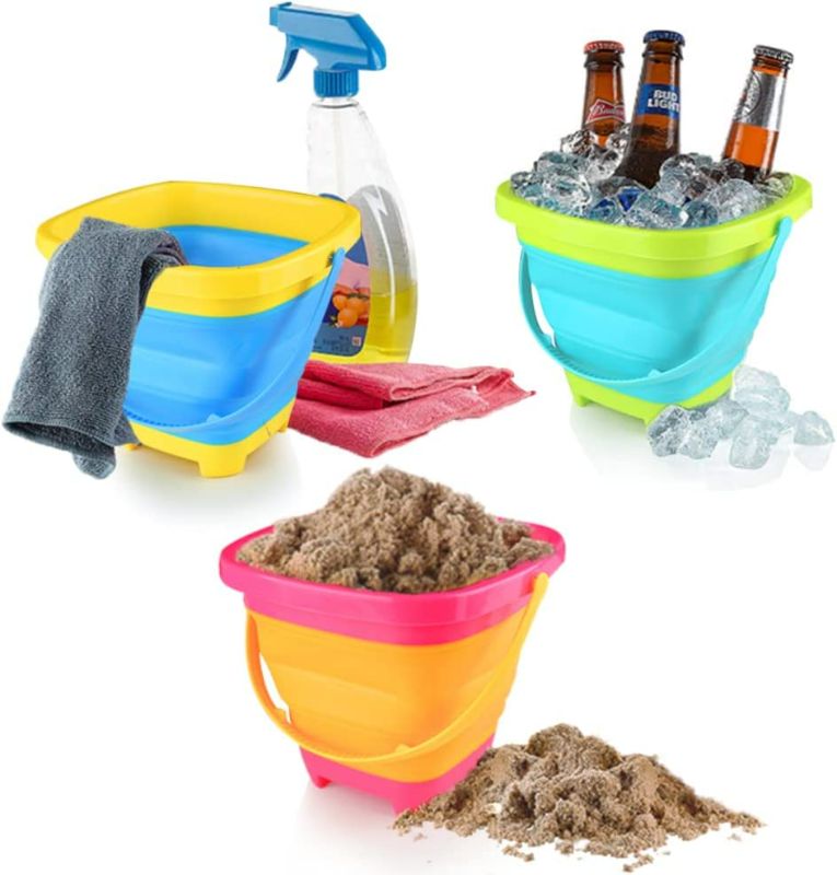 Photo 3 of Shindel 3PCS Foldable Beach Bucket Set, 2L Silicone Collapsible Beach Toy Buckets, Camping Gear, Egg Hunt Game, Easter Party Supplies
Visit the Shindel Store