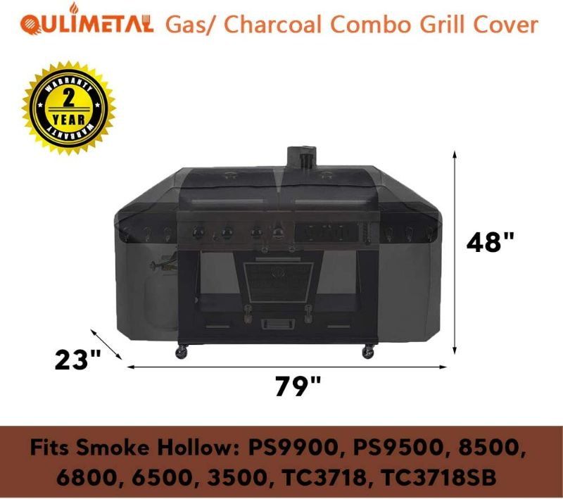 Photo 2 of QuliMetal 1680D GC7000 Grill Cover for Smoke Hollow 4 in 1 Combo Grill PS9900, Pit Boss Memphis Ultimate Grill, PS9900-SY18 47180T, DG1100S, PB73952, 79 inch BBQ Grill Cover, All Weather Protection