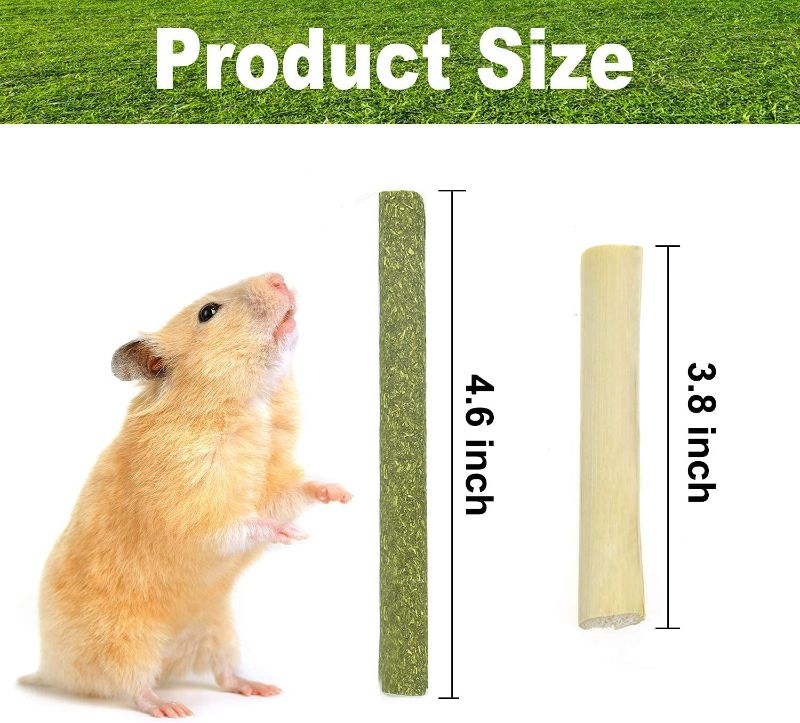 Photo 2 of Fansunta 30 Pcs Timothy Hay Sticks and 500g Sweet Bamboo Combined Small Animals Chew Toys Molar Sticks for Rabbit Chinchilla Guinea Pigs Squirrel Hamster