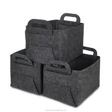 Photo 1 of GOHOME Felt Storage Basket 3 Pack, Closet Storage Bins with Handles, Foldable Storage Cubes for Nursery, Office, Organizing, Laundry, Toys, Clothes and Blankets -14"x 10"x 9", Dark Grey