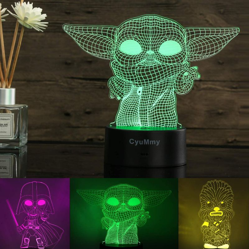 Photo 1 of 3D Illusion Star Wars Night Light for Kids - 3 Pattern and 16 Color Change Decor Lamp - Star Wars Toys & Gifts for Boys Girls and Star Wars Fans