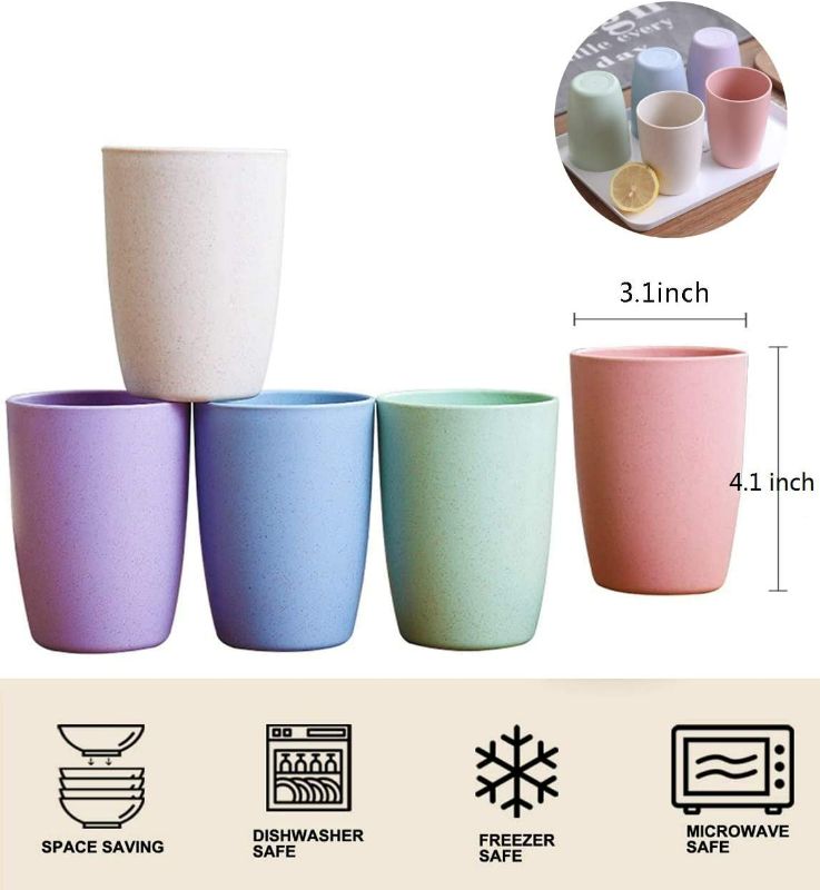 Photo 1 of Choary Eco-friendly Unbreakable Reusable Drinking Cup for Adult(12 OZ), Wheat Straw Glasses Healthy Tumbler Set 5-Multicolor, Dishwasher Safe