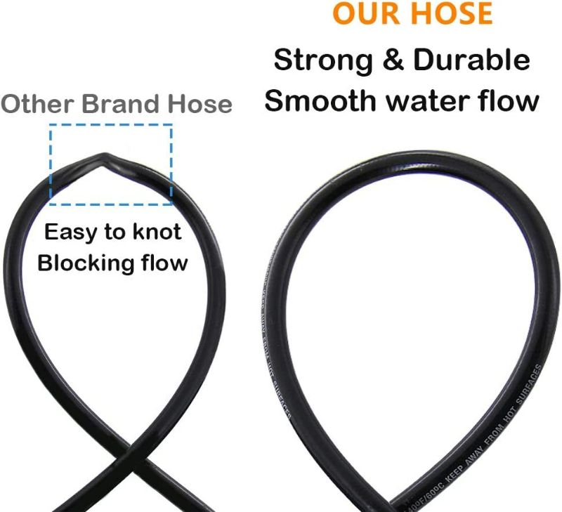 Photo 2 of Biswing 1/4 Inch 25 FT High Pressure Washer Hose Kink Resistant Replacement with M22-14mm Brass Thread, Upgrade Heavy Duty & Wear Resistance Hose, 3000 PSI