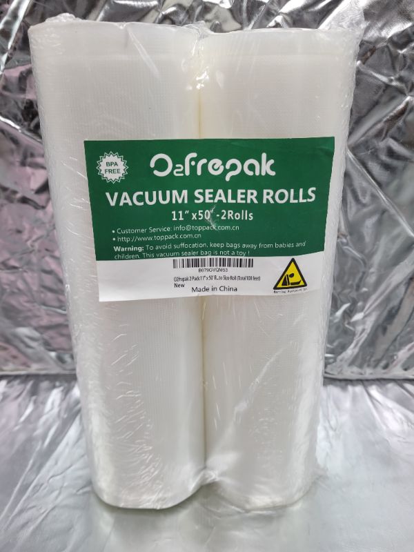 Photo 2 of O2frepak 2Pack (Total 100Feet) 8x50 Rolls Vacuum Sealer Bags Rolls with BPA Free,Heavy Duty Vacuum Food Sealer Storage Bags Rolls,Cut to Size Roll,Great for Sous Vide 8" x 50'