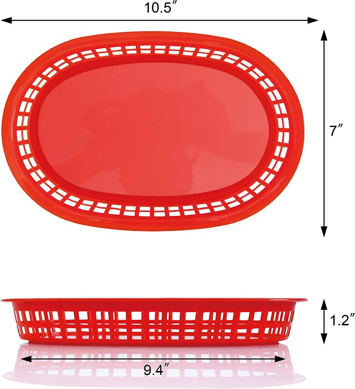 Photo 2 of  Foodservice 44065 Fast Food Baskets, 10.5 x 7 Inch, Set of 12, Red