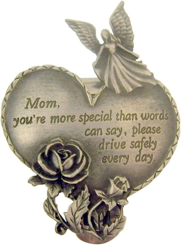 Photo 1 of (2 pack) Pewter Mom You're Special Heart with Guardian Angel and Rose Visor Clip, 2 1/2 Inch