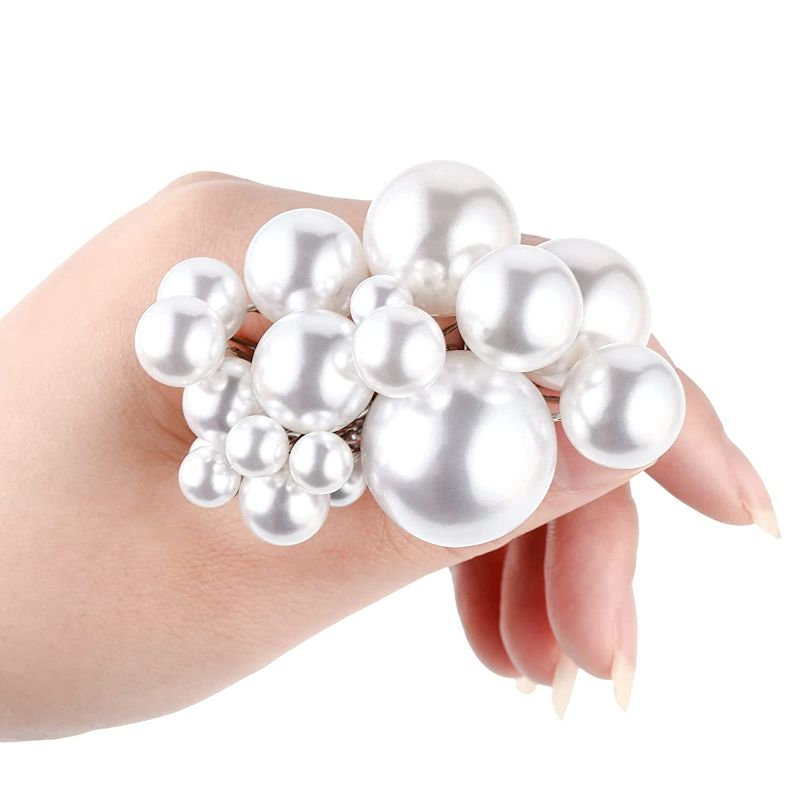 Photo 3 of (2 pack) 18 Pieces Wedding Pearl Hair Pins Bridal Rhinestone Pearl Hair Clips Hair Accessories U Shaped Bobby Pin Hair Barrette for Bride Bridesmaid Women Girls Hair Style