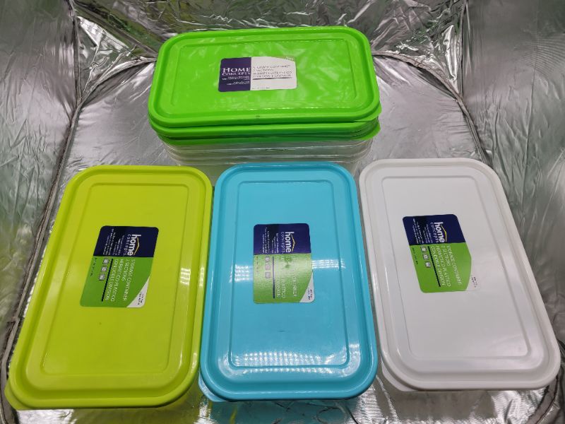 Photo 1 of 14 pieces home concepts 2 compartment meal prep food storage container (7 containers with assorted color lids)