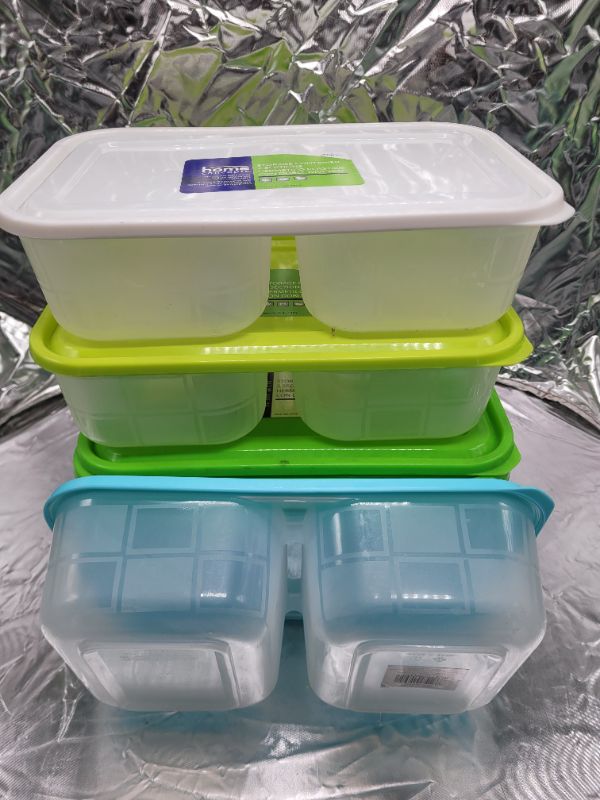 Photo 2 of 14 pieces home concepts 2 compartment meal prep food storage container (7 containers with assorted color lids)