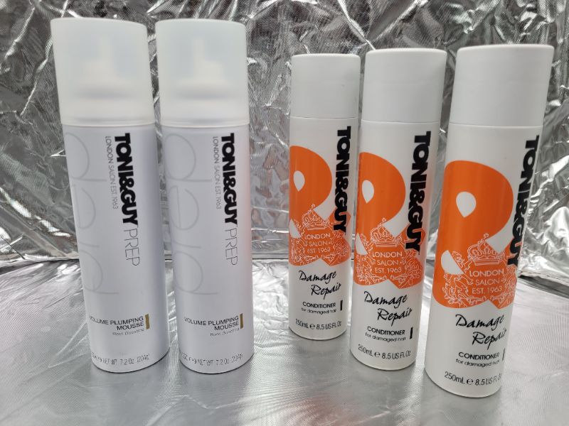 Photo 3 of Toni&Guy Hair Care Bundle: 2 count Toni&Guy Prep Volume Plumping Mousse, 7.2 oz and 3 count Conditioner for Damaged Hair, 8.5 oz