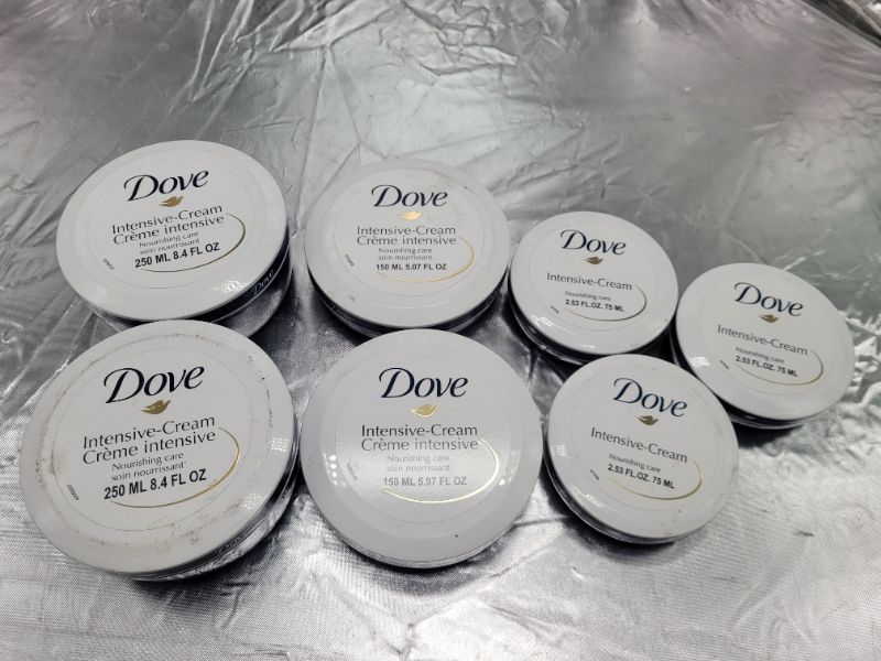 Photo 2 of (7 pcs) Dove Nourishing Body Care Face, Hand and Body Rich Nourishment Cream for Extra Dry Skin with 48 Hour Moisturization, 
2 count 8.4 FL OZ , 2 count 5 FL OZ, 3 count 2.5 FL OZ