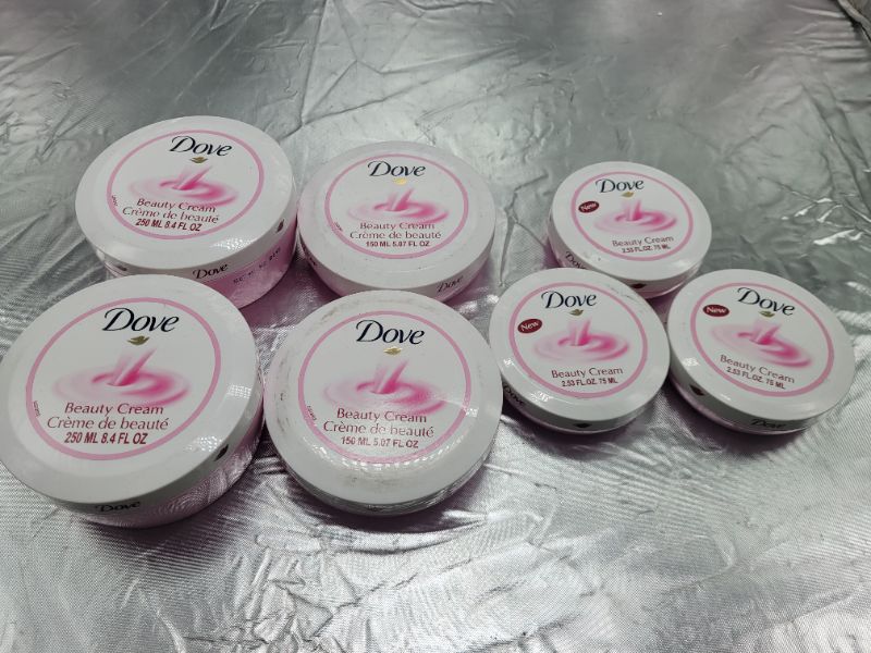 Photo 2 of (7 pcs) Dove Nourishing Body Care Face, Hand and Body Beauty Cream for Normal to Dry Skin Lotion for Women with 24 Hour Moisturization, 3 count 2.53 FL OZ, 2 count 5.07 FL OZ, 2 count 8.4 FL OZ