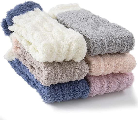 Photo 1 of Fuzzy Socks for Women, Warm Soft Fluffy Socks Thick Cozy Plush Sock Winter Christmas Socks for Women 6 or 5 Pairs