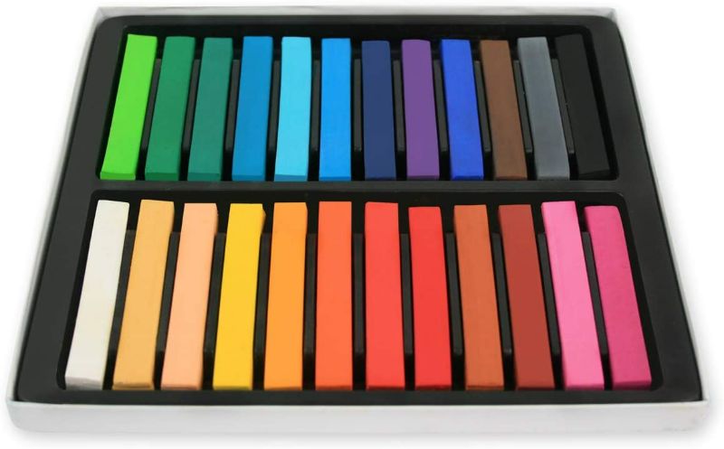 Photo 2 of HA SHI Soft Chalk Pastels, 24 Assorted Colors Non Toxic Art Supplies, Square Charcoal, Drawing Media for Artist Stick Pastel for Professional, Kids, Beauty Nail Art, Pan Chalk Pastel