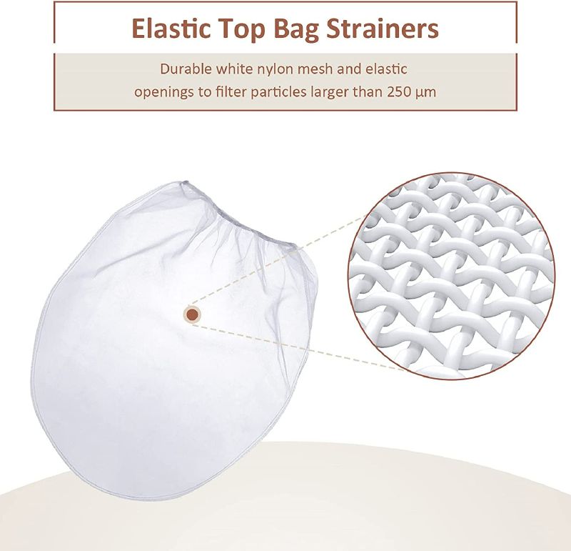 Photo 5 of 5 Gallon Paint Strainer Bags White Regular Fine Mesh/Elastic Top Bag Strainers for Use with Paint Sprayers (15)
