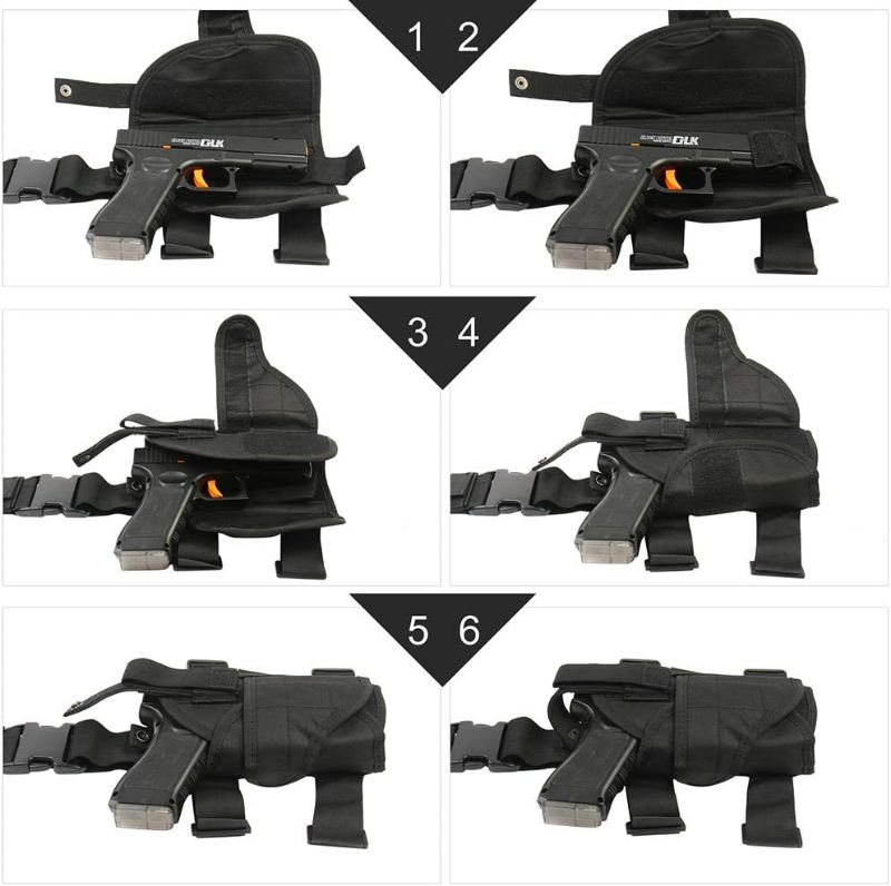 Photo 4 of Nehostertfy Drop Leg Holster for Pistol- Right Handed Tactical Thigh Airsoft Pistol Holster Adjustable Gun Holster Upgrade