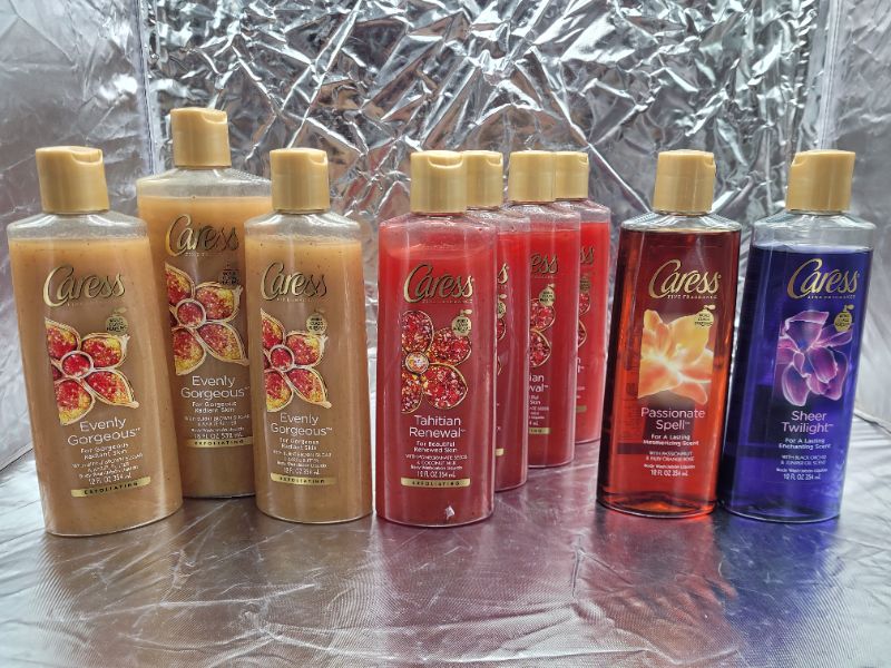 Photo 1 of (9 count) Caress Fine Fragrance Body Wash Bundle - Assorted Scents 12 Fl Oz