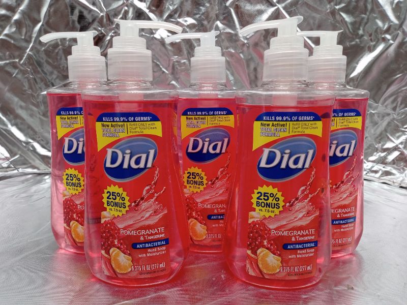 Photo 1 of Dial Pomegranate & Tangerine Antibacterial Hand Soap with Moisturizer 7.5 Oz. (Pack of 5)