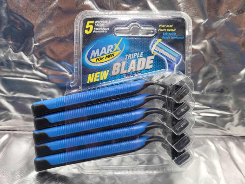 Photo 1 of (10 pack) Marx for men triple blade disposable razor 5 count 