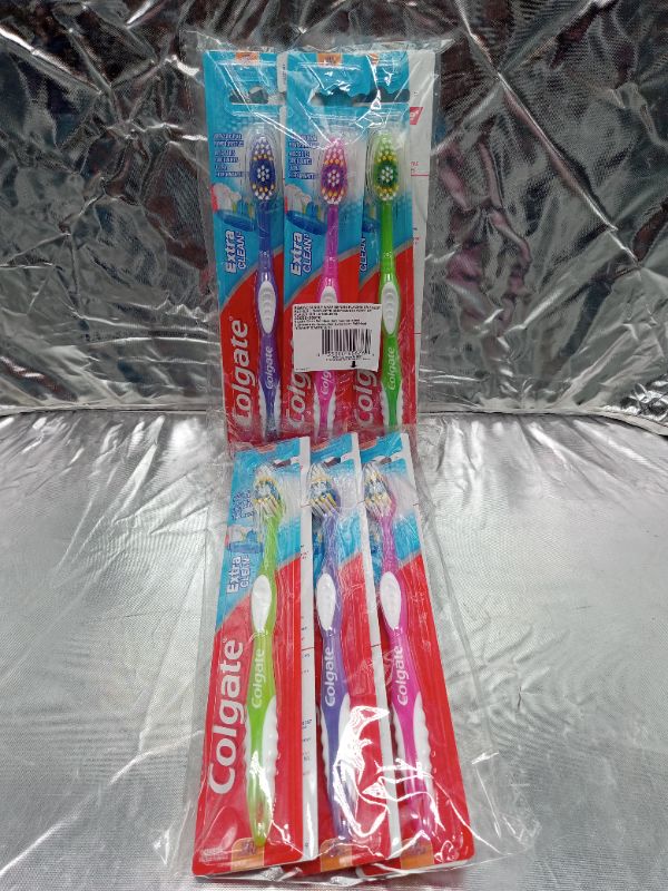 Photo 2 of (Pack of 12) Colgate Extra Clean Toothbrush, Soft Toothbrush for Adults, 1 Count 