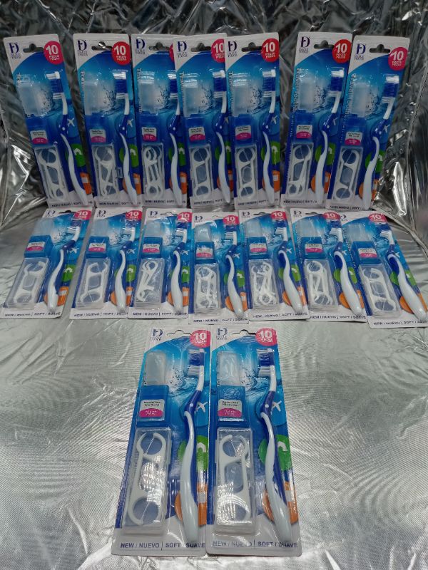 Photo 2 of 16 Count Daily Touch Oral Care Kit with Adult Toothbrush, Floss Picks, Travel Cover & Dental Floss