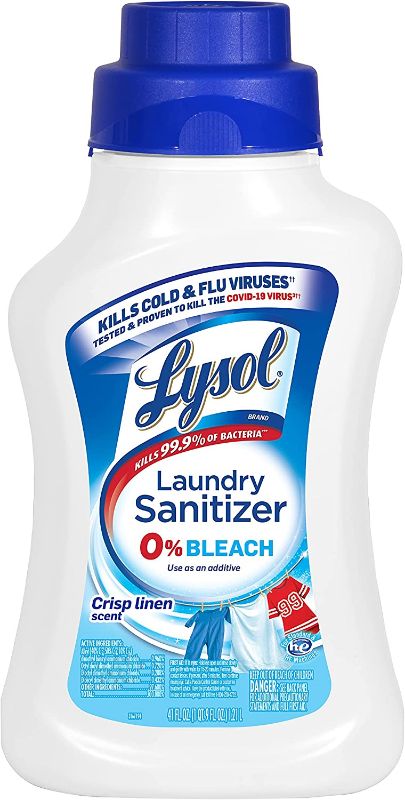 Photo 1 of (2 pack) Lysol Laundry Sanitizer Additive, Sanitizing Liquid for Clothes and Linens, Eliminates Odor Causing Bacteria, Crisp Linen, 41oz