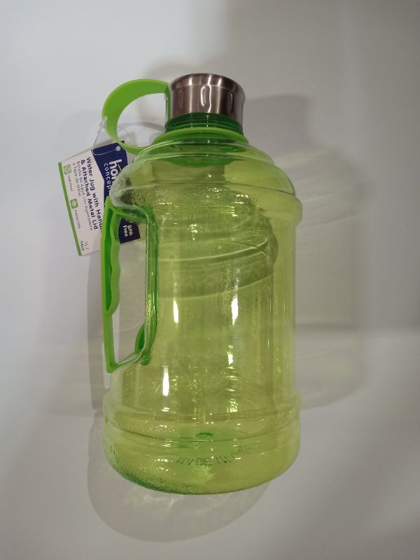 Photo 2 of 4 pack Home Concepts plastic water jug with handle with attached metal screw lid 34 oz Assorted Colors