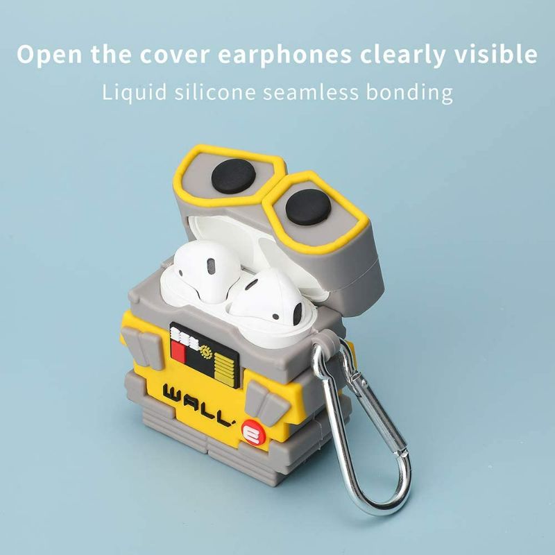 Photo 3 of hnspice Case for AirPod 2/1, 3D Cute Cartoons Wall·E Skin Design? for Girls Kids Teens AirPod (Wall·E)