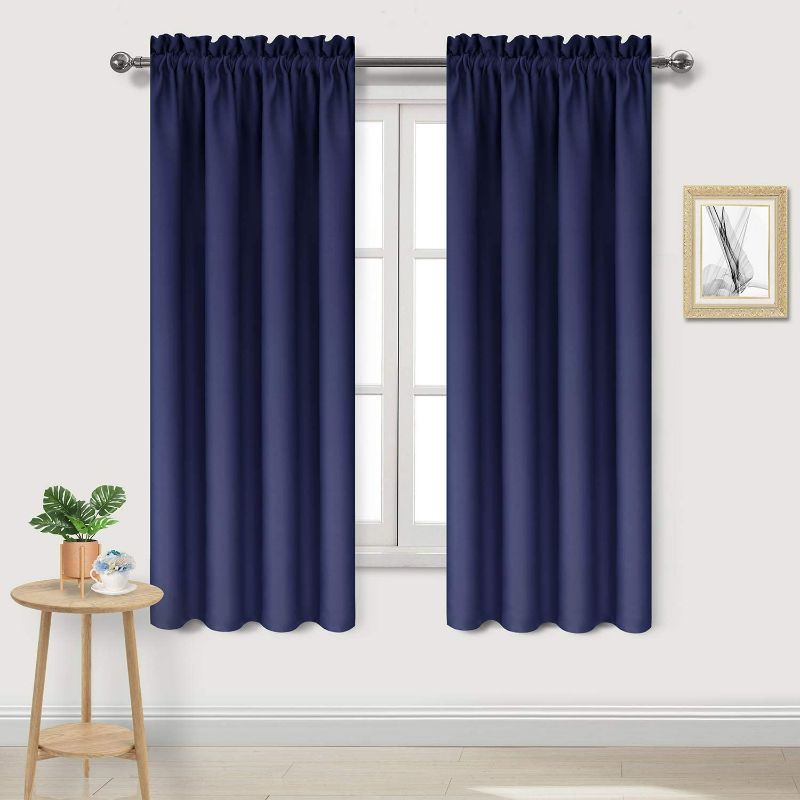 Photo 1 of Blackout Curtains – Thermal Insulated, Energy Saving & Noise Reducing Bedroom and Living Room Curtains (navy blue)