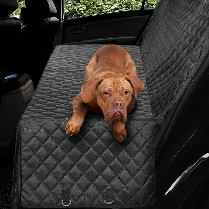 Photo 1 of Honest Dog Car Seat Covers with Side Flap, Pet Backseat Cover for Cars, Trucks, and Suv's - Waterproof & Nonslip-Luxury(Quilted) (61'' W x 64'' L, Black)