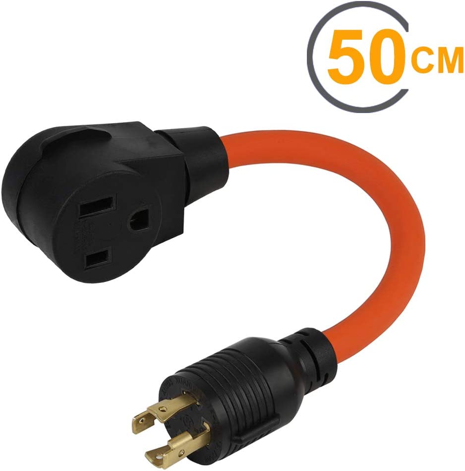 Photo 2 of 50CM(1.5FT) Nema L14-30P to 6-50R Heavy Duty # AWG10 STW 30 Amp Plug to 50 Amp (Welder) Socket Adapter Cable, Adapter Cord 30A Generator L14-30P to Welder 6-50R 50A, Welding Adapter 6-50, 250V