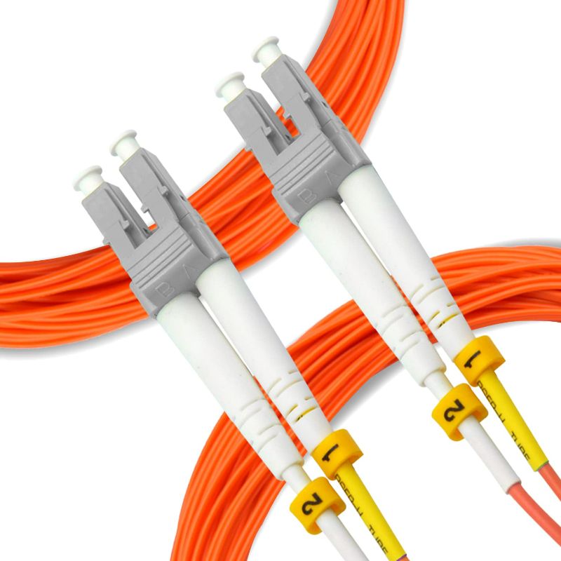 Photo 2 of Fiber Patch Cable | LC to LC Multimode Duplex OM2 50/125 Jumper Cord | 7M (22.96ft) 10gb Fiber Optic Cable (Orange)