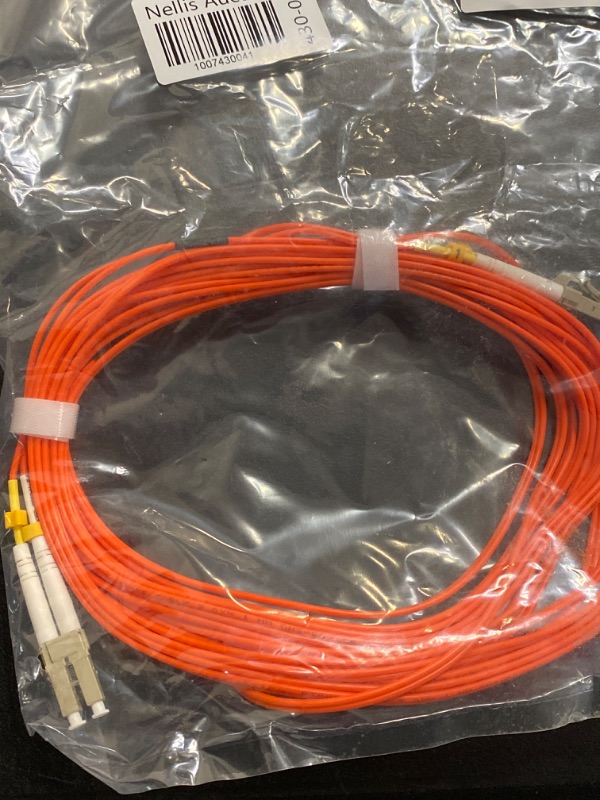 Photo 4 of Fiber Patch Cable | LC to LC Multimode Duplex OM2 50/125 Jumper Cord | 7M (22.96ft) 10gb Fiber Optic Cable (Orange)